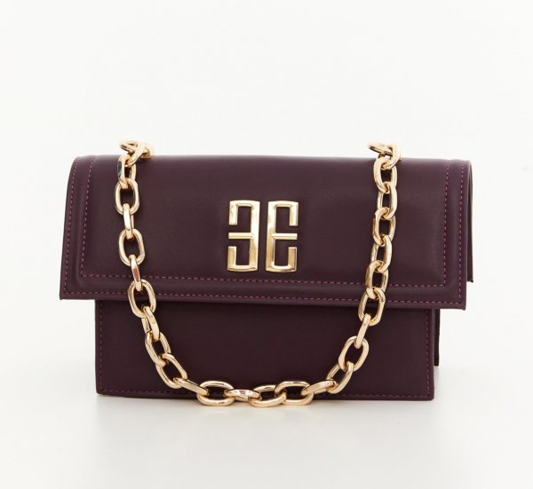 Faux leather handbag detailed with gold logo - Image 7