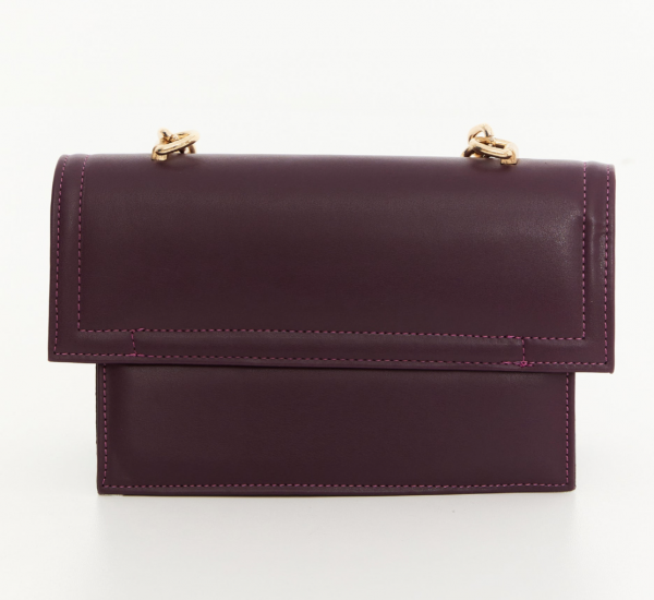 Faux leather handbag detailed with gold logo - Image 8
