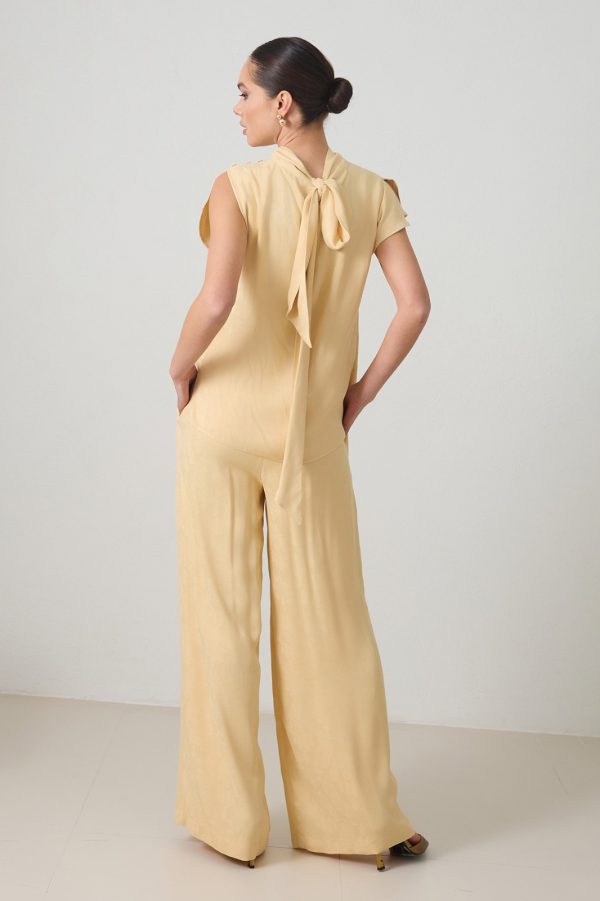 Yellow Blouse Detailed With Buttons On The Shoulders - Image 3