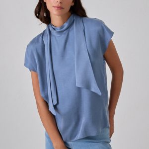 Neck and Sleeve Detailed Relaxed Cut Blouse