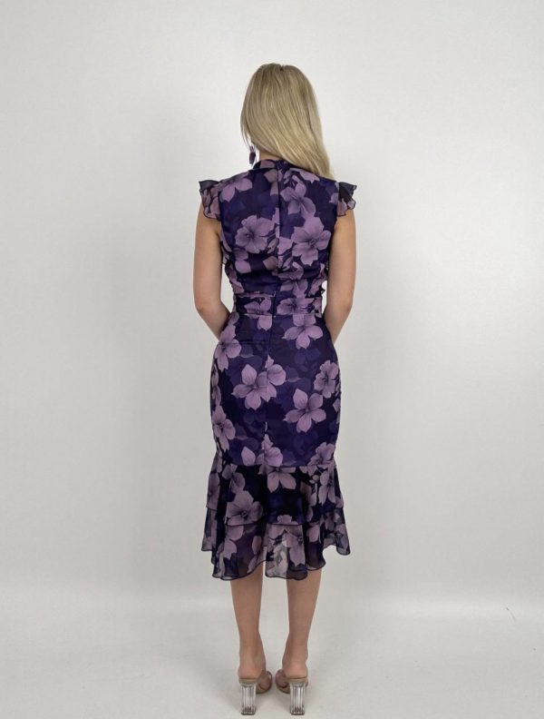 Chiffon Midi Dress - Purple - Image 3