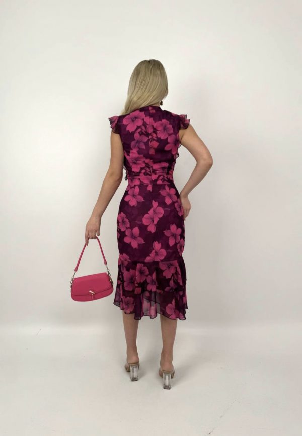 Chiffon Midi Dress - Pink - Image 3