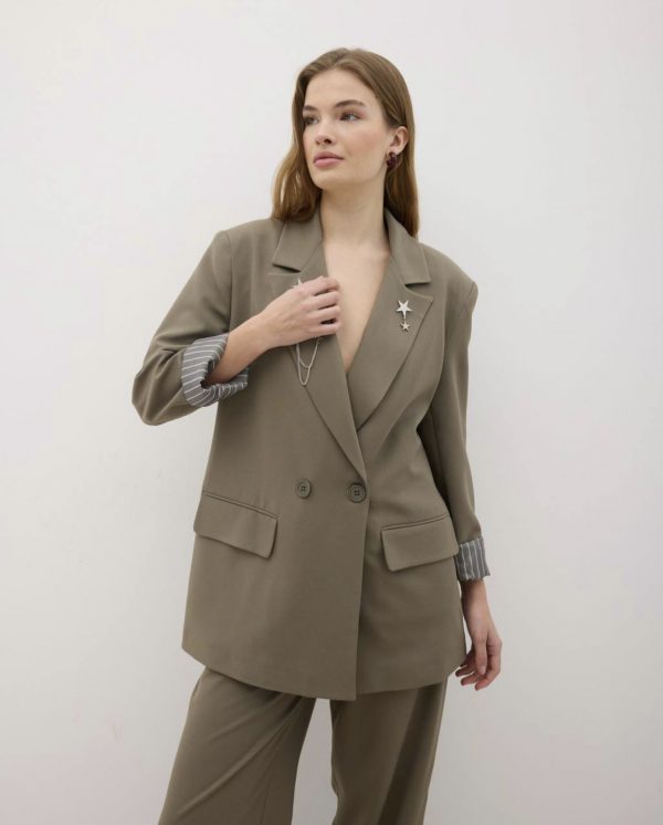 Oversize Suit Detailed With Brooch (Removable) - Image 2