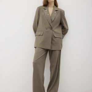 Oversize Suit Detailed With Brooch (Removable)