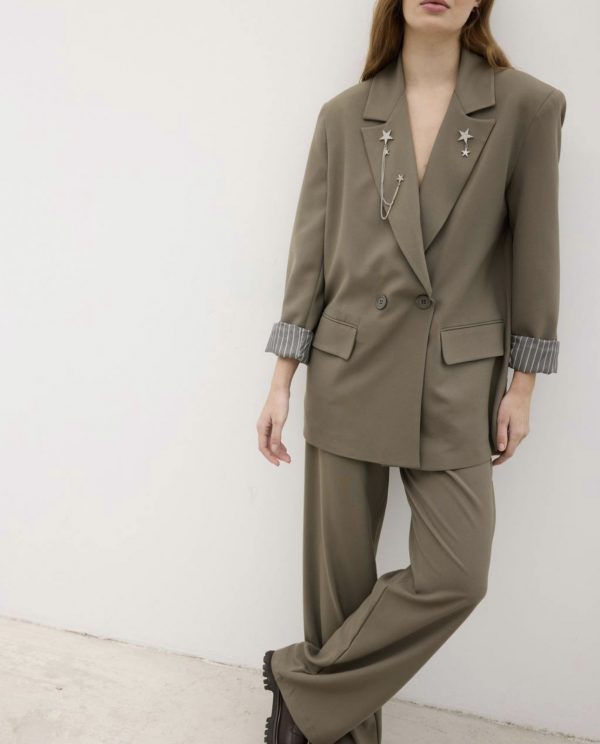 Oversize Suit Detailed With Brooch (Removable) - Image 6