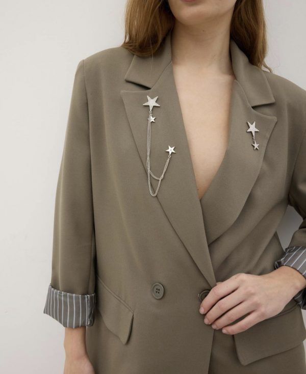 Oversize Suit Detailed With Brooch (Removable) - Image 8
