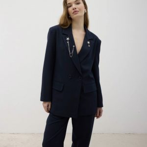 Oversize Suit Detailed With Brooch (Removable)
