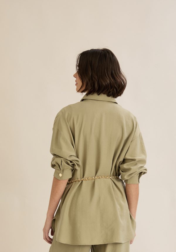 Shirt Detailed With Gold Buttons And Belt - Image 4