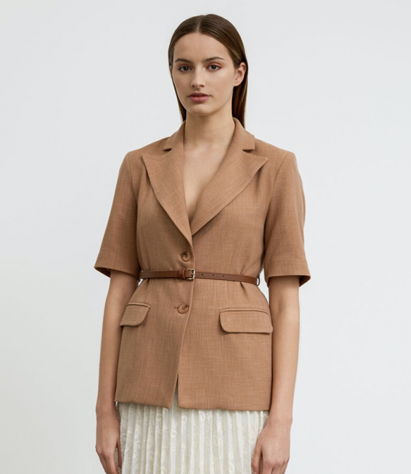 Belted Short Sleeve Jacket