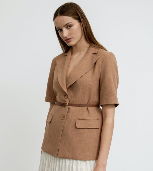Belted Short Sleeve Jacket - Image 4