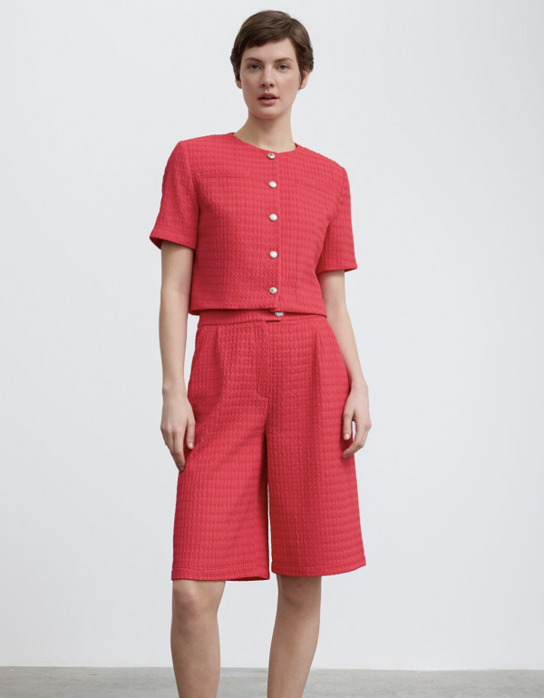 Short Sleeve Jacket Detailed with Silver Buttons - Image 2