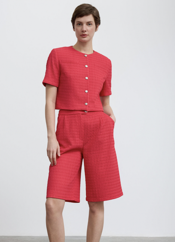 Short Sleeve Jacket Detailed with Silver Buttons - Image 3