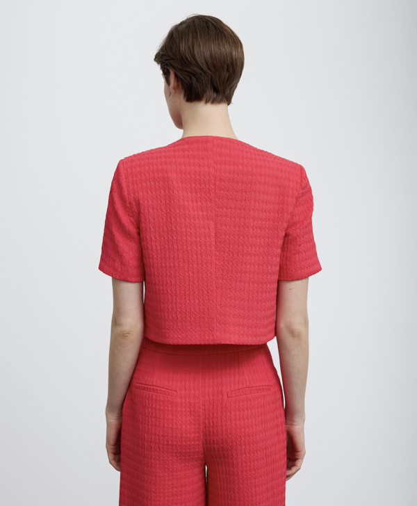 Short Sleeve Jacket Detailed with Silver Buttons - Image 5