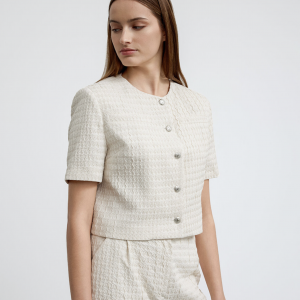 Short Sleeve Jacket Detailed With Silver Buttons