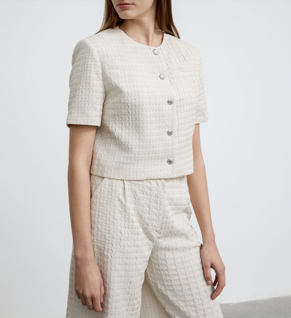 Short Sleeve Jacket Detailed With Silver Buttons - Image 5