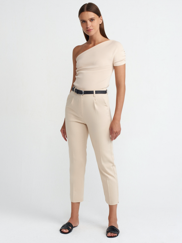 High waist trousers with belt - Image 2