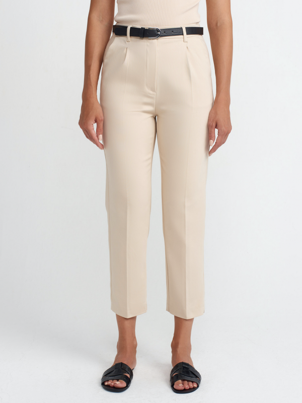 High waist trousers with belt