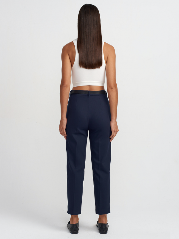 High waist trousers with belt - Image 3