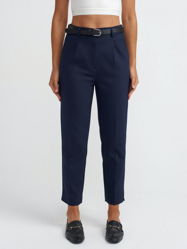 High waist trousers with belt