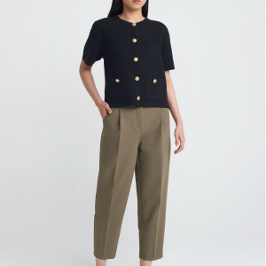 High waist trousers with belt