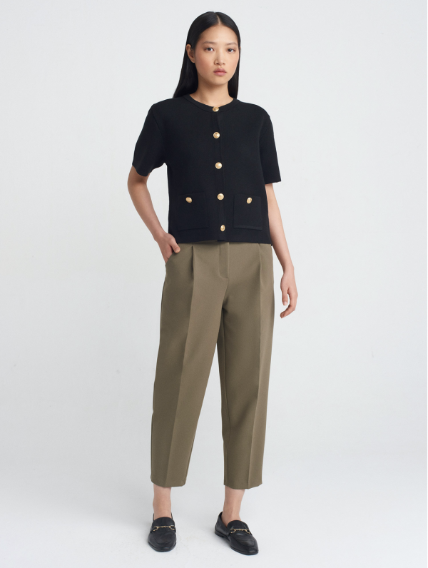 High waist trousers with belt