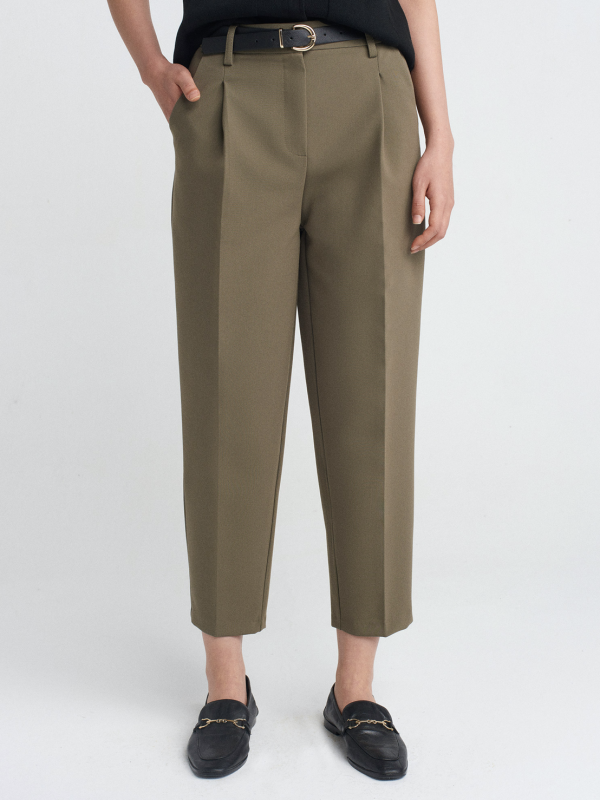 High waist trousers with belt - Image 4