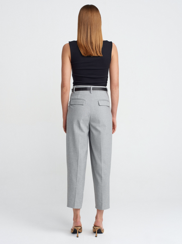 High waist trousers with belt - Image 3
