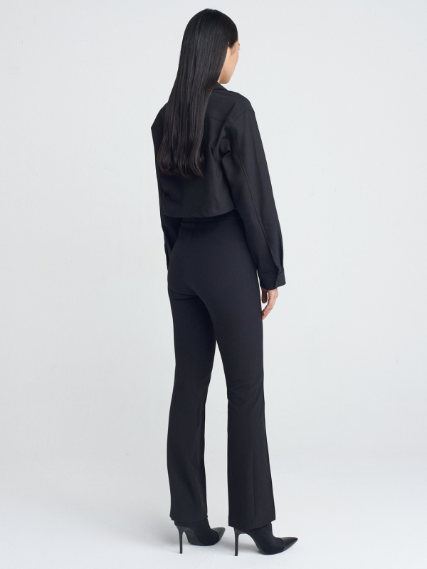 Mid Waist Trousers with Decorative Stitching - Image 5