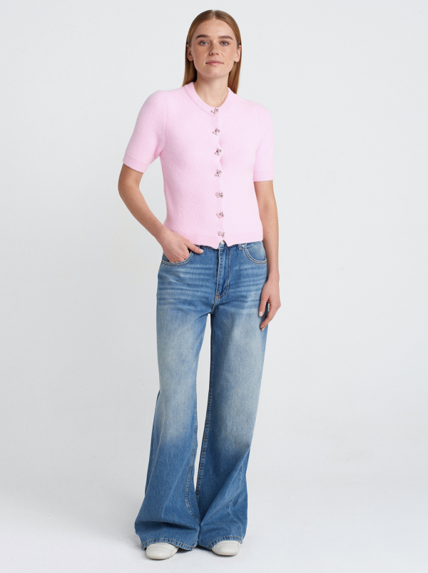 Crew Neck Soft Texture Buttoned Knitwear Cardigan - Image 4