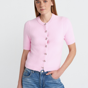 Crew Neck Soft Texture Buttoned Knitwear Cardigan