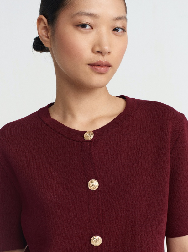 Crew Neck Buttoned Pocket Knitwear Cardigan - Image 3