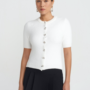 Crew Neck Soft Texture Buttoned Knitwear Cardigan