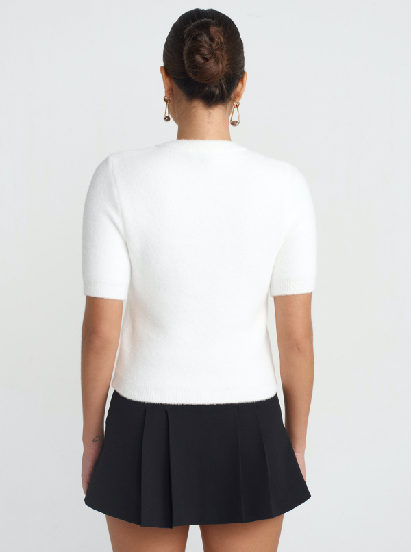 Crew Neck Soft Texture Buttoned Knitwear Cardigan - Image 3