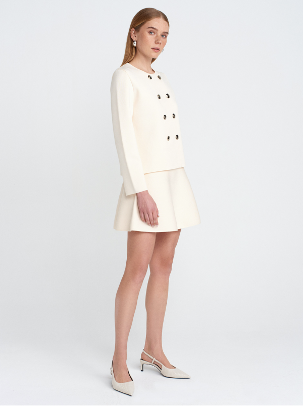One Size Crew Neck Buttoned Knitted Cardigan - Image 5