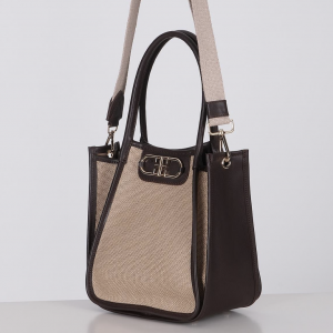 Stylish Bag with Linen Leather Garnish, Column, Shoulder, Hand, Cross Strap Alternatives