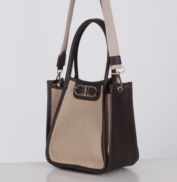 Stylish Bag with Linen Leather Garnish, Column, Shoulder, Hand, Cross Strap Alternatives