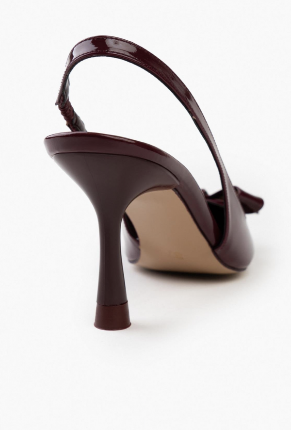 Bordo Heels Detailed With Bow - Image 6