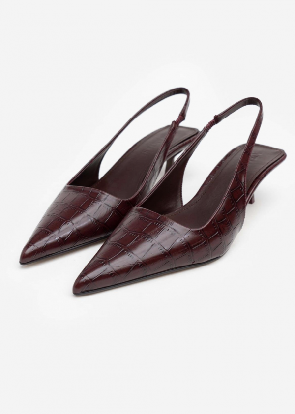 Bordo Leather - Low Heels