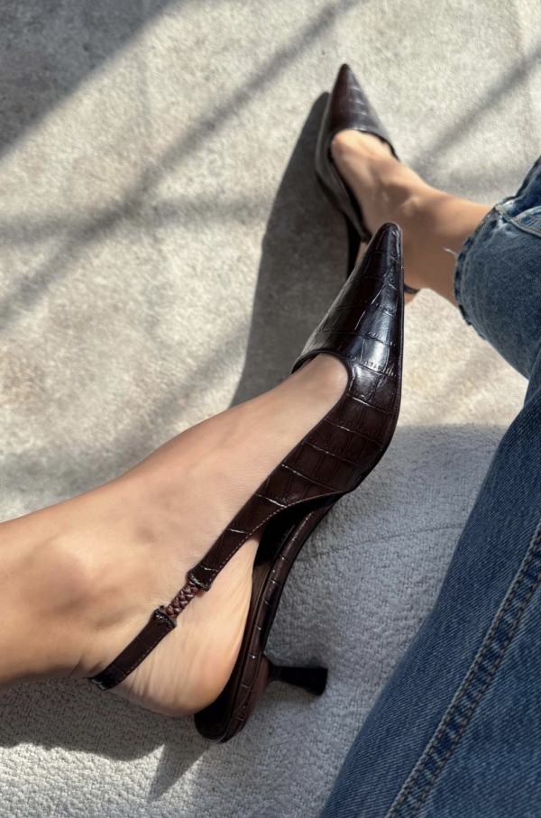 Dark Brown Leather - Low Heels - Image 3