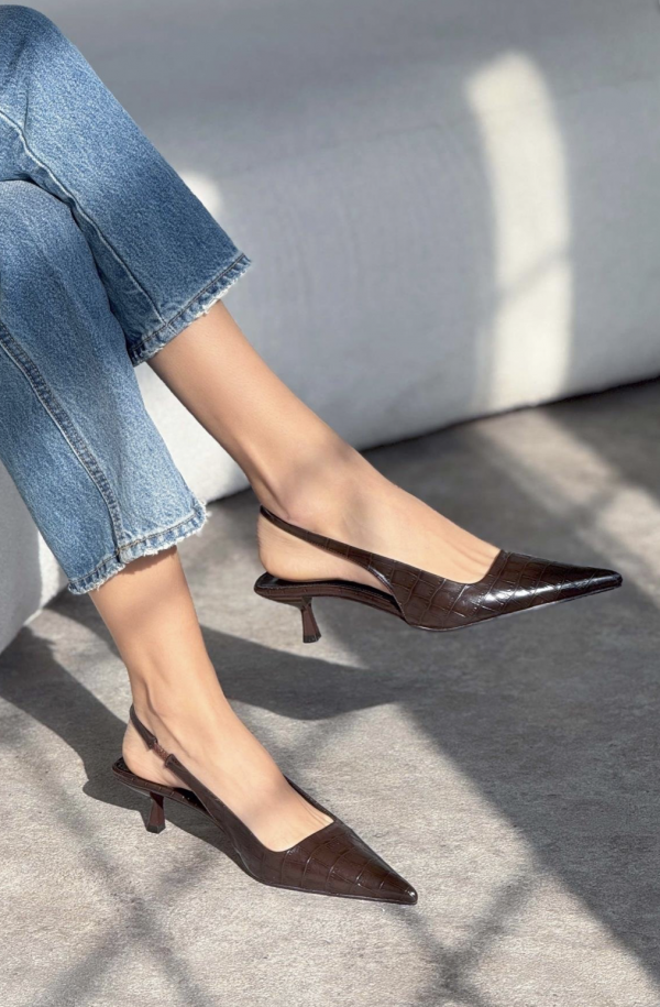 Dark Brown Leather - Low Heels - Image 4