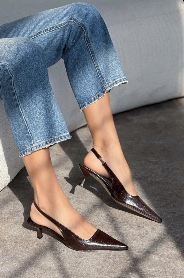 Dark Brown Leather - Low Heels - Image 5