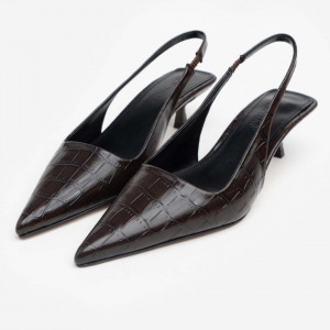 Dark Brown Leather - Low Heels