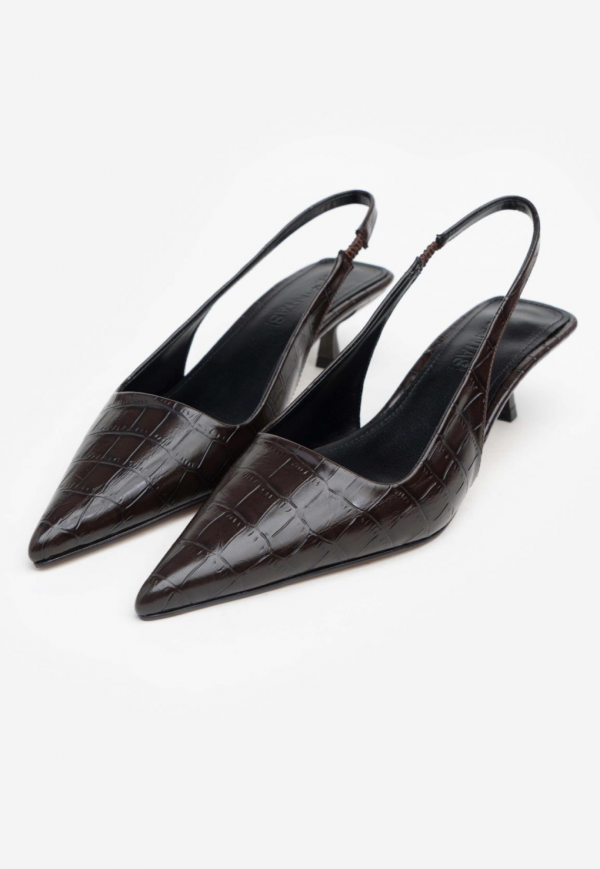Dark Brown Leather - Low Heels
