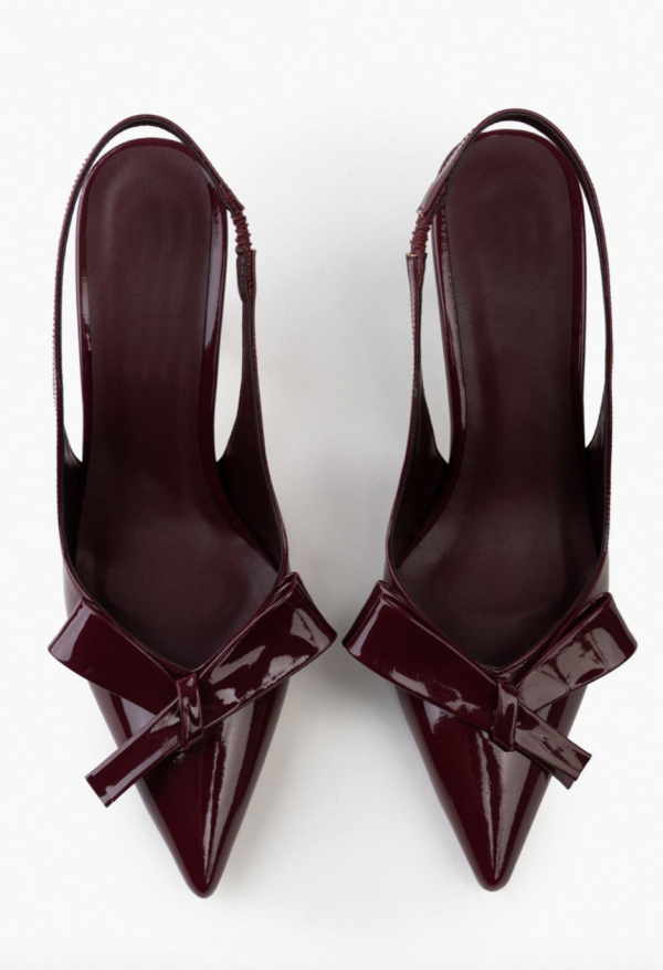 Bordo Heels Detailed With Bow - Image 3