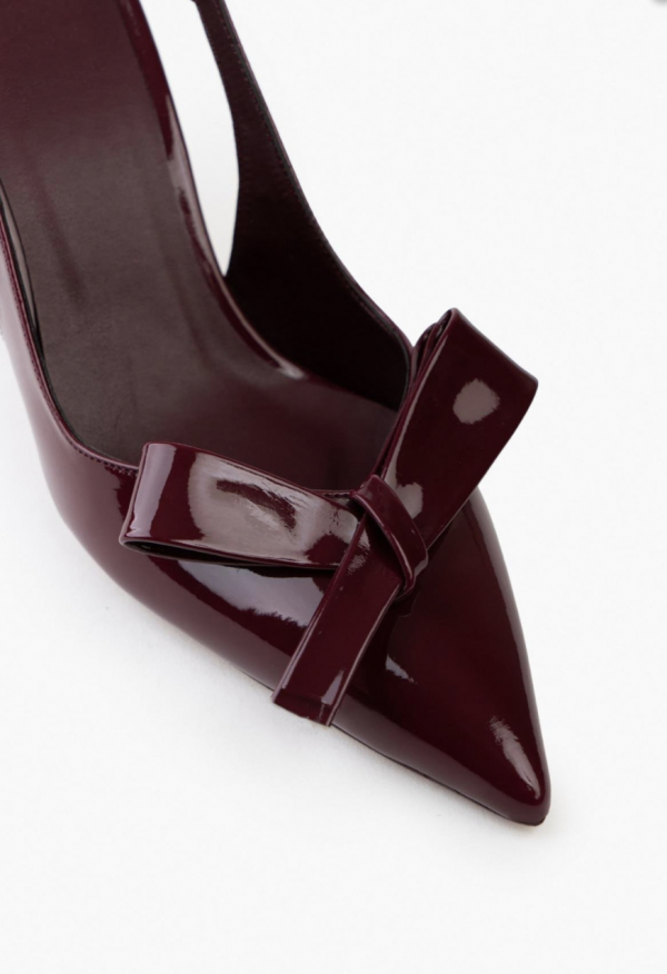 Bordo Heels Detailed With Bow - Image 2