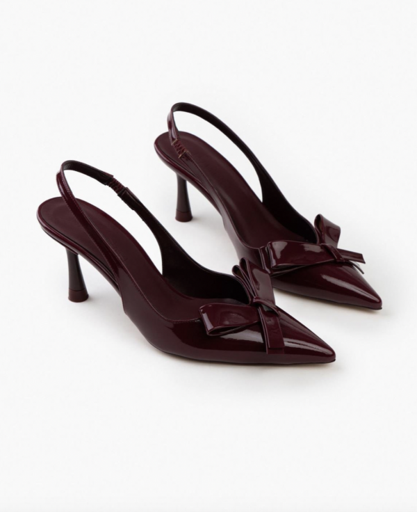Bordo Heels Detailed With Bow