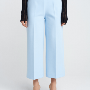 Belted Culotte Pants-Blue