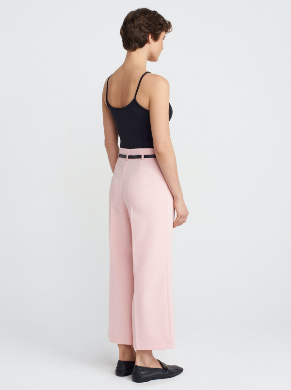 Belted Culotte Pants-Pink - Image 3