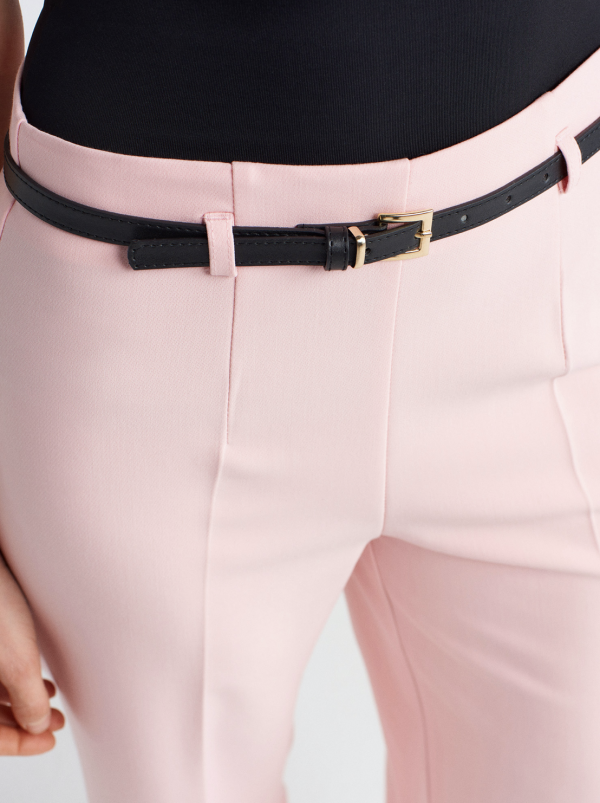 Belted Culotte Pants-Pink - Image 4