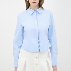 Blue Shirt Detailed With Gold Buttons